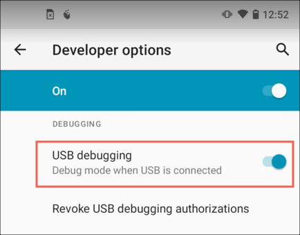 Enable USB Debugging