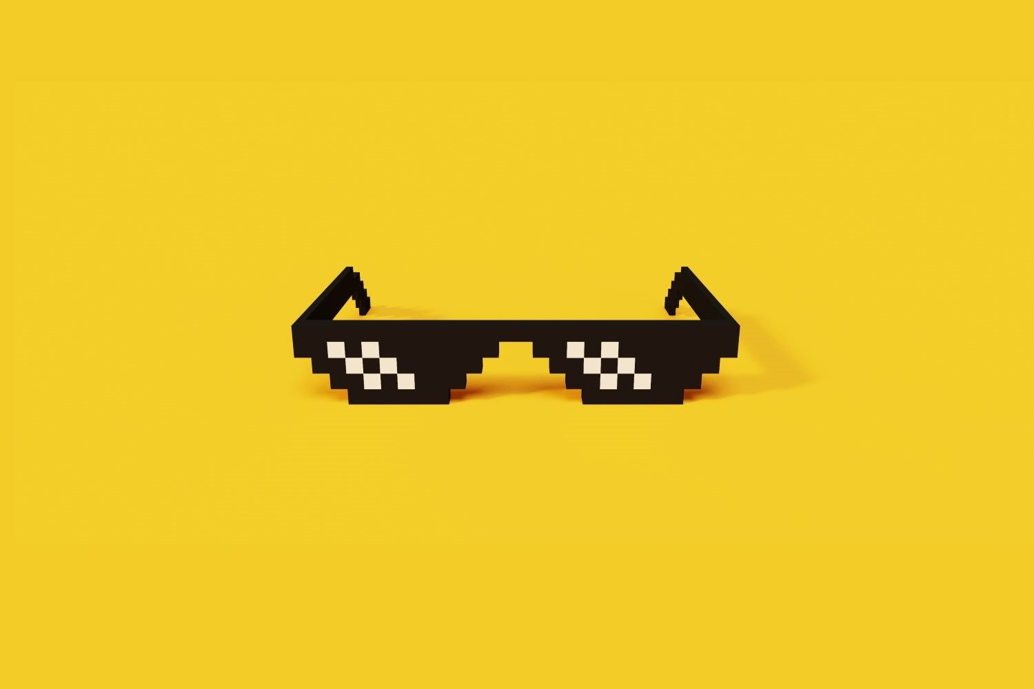 A sunglasses emoji against a yellow background