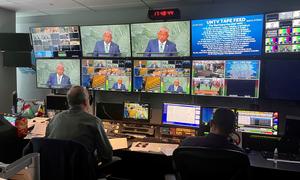 Staff work behind the scenes in the UNTV control room during the General Assembly’s annual general debate and associated high-level meetings.