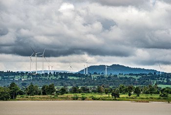 Using sustainable and clean energy sources, like this wind farm in Thailand, reduces air pollution.