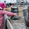 Families fleeing the escalating conflict in Ukraine arrive in Berdyszcze, Poland.