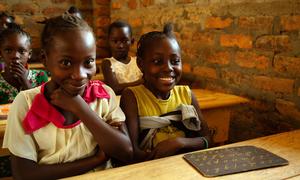 Girls in the Jean Vcolmomb school in Bangui, Central African Republic.