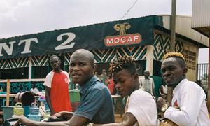 As seen here, Charles works as a taxi-motor driver till late in the night in Bangui, Central African Republic, to support his family.