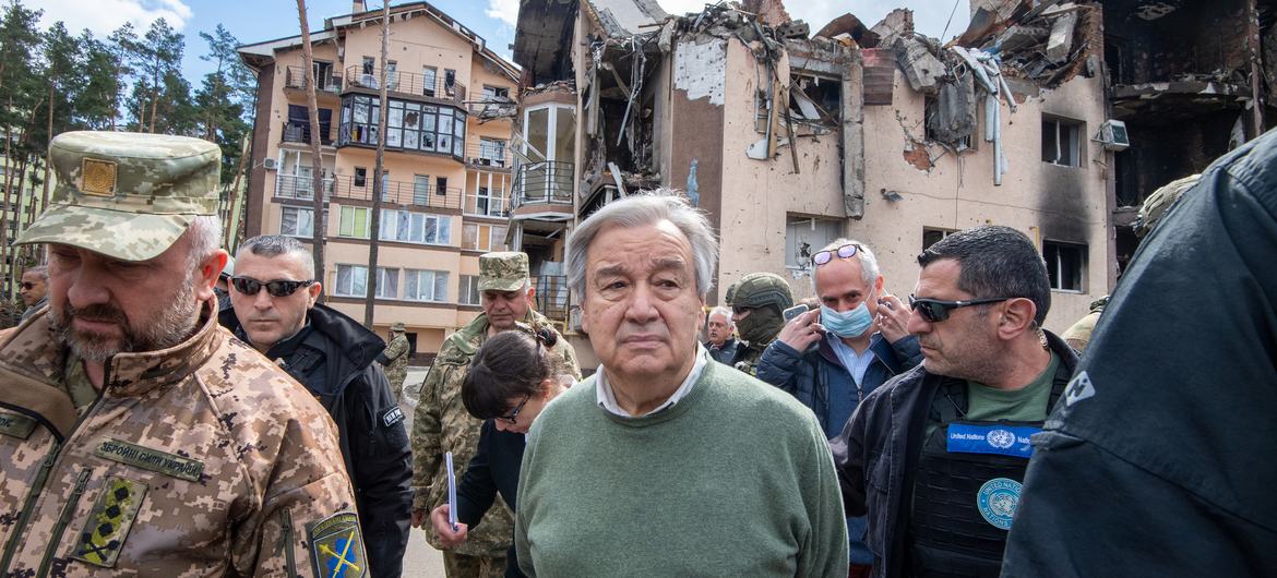 UN Secretary-General António Guterres visits Irpin in Ukraine.