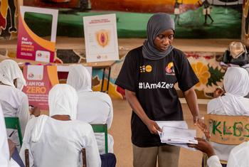 Gambian schoolgirls attend a UNFPA campaign to end female genital mutilation (file).