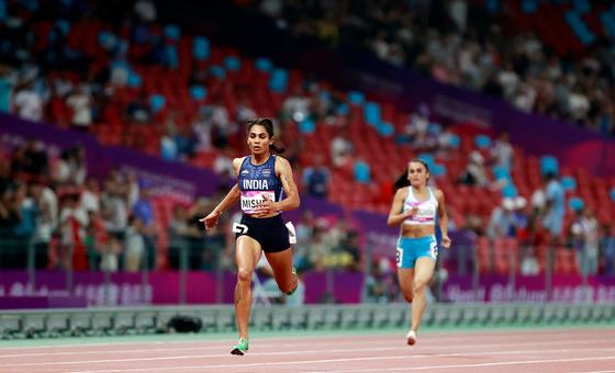 A final dos 400m femininos do atletismo nos 19º Jogos Asiáticos em Hangzhou, em 30 de setembro de 2023