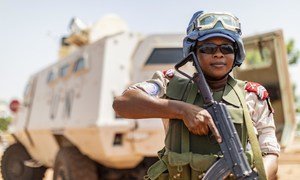 A UN peacekeeper from Benin was part of a contingent of female personnel deployed in 2021. (file)