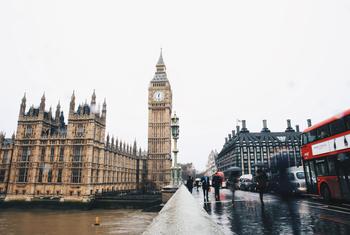 The Houses of Parliament in London, United Kingdom.