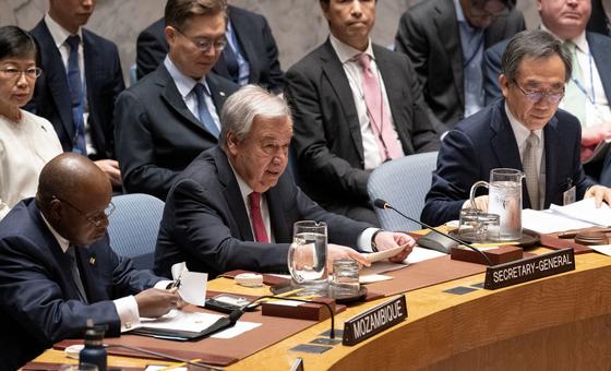 UN Secretary-General António Guterres addresses the Security Council on evolving threats in cyberspace.