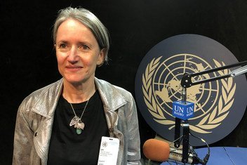 South African journalist and author Sahm Venter, Senior Researcher with the Nelson Mandela Foundation and editor of the newly published book, "The Prison Letters of Nelson Mandela", in the UN News studio at UN Headquarters in New York, 20 July 2018.