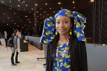 Hindou Ibrahim, from the Peule Mbororo community in Chad, at COP24 in Katowice, Poland. She is an expert in adaptation and mitigation for indigenous peoples on climate change.