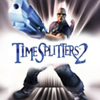 TimeSplitters 2 - Immagine principale raffigurante un personaggio che tiene in alto un'arma enorme.