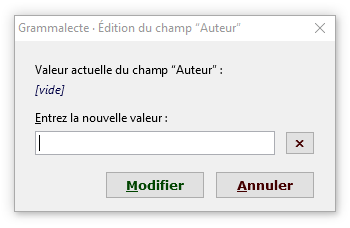 Grammalecte · Modification du champ ‹Auteur›