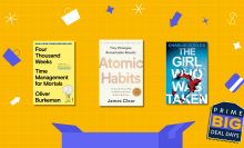 Mashable Prime Day illustration in yellow and blue showcasing three book covers