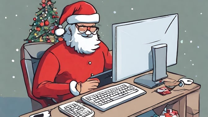 Holiday security santa