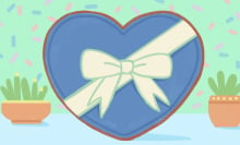 illustration of heart-shaped gift box