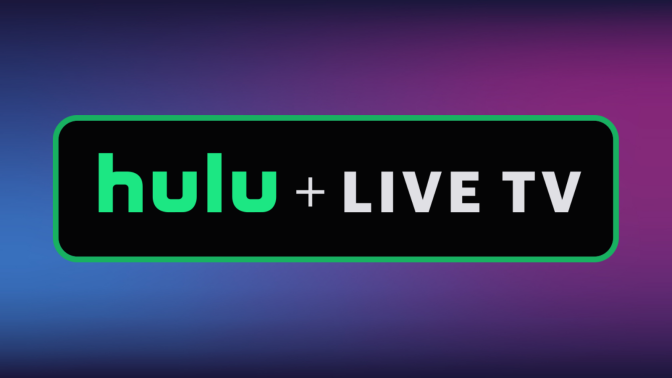 Hulu + Live TV logo on a purple gradient background