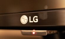 LG logo on TV