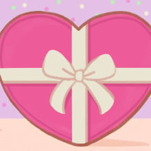 illustration of a heart-shaped gift