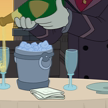 A vampire pours champagne in the "Futurama" Season 12 finale.