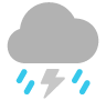 ไอคอนที่เป็นสัญลักษณ์ของพายุฝนฟ้าคะนอง