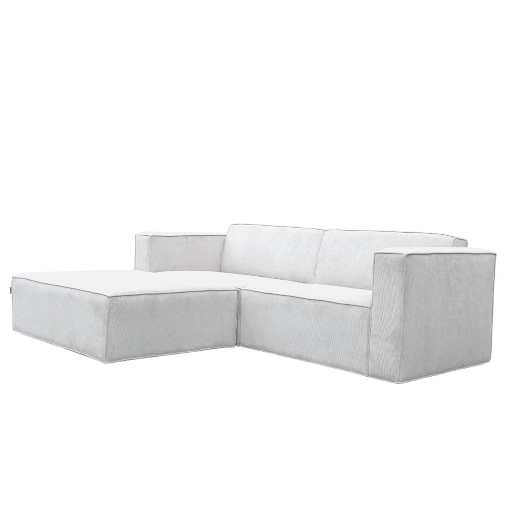 Balu Sofa - Lys fløjl inkl. puf - Hofstra & Wagner