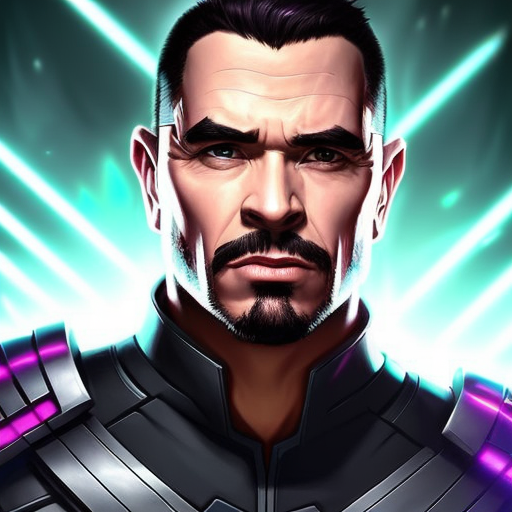 AI selfie of warrior in sci-fi style