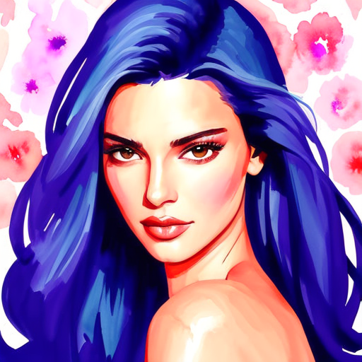 AI selfie of woman, vibrant colors