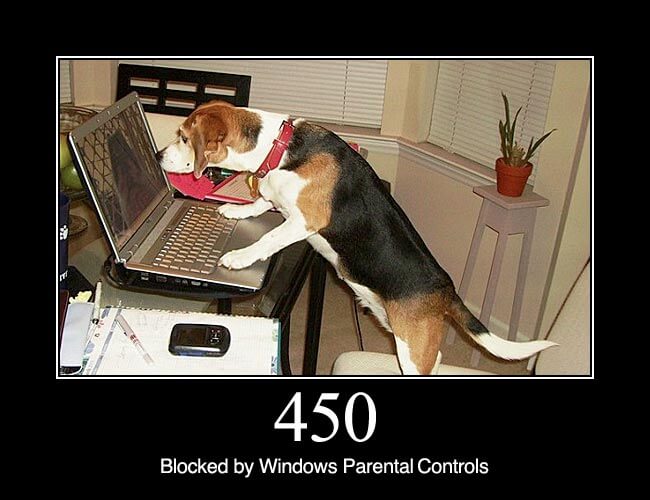 450 Blocked by Windows Parental Controls