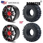 4x 2.2" Beadlock Wheel Rim 137mm Tyre Tires for 1/10 RC Crawler Wraith TRX4 etc