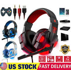 3.5mm Gaming Headset Mic Headphones Stereo Bass Surround For PS5 PS4 PC Xbox One