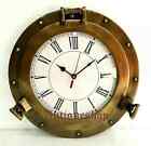 12" Antique Marine Brass Ship Porthole Clock Nautical Wall Home Decorative Gift