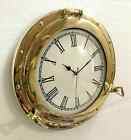 Antique Designer Solid Brass Porthole Clock Nautical Wall Clock 15'' Porthole