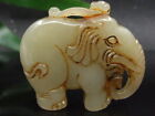 Antique Chinese Nephrite Celadon-Hetian OLD jade Statues elephant 19192