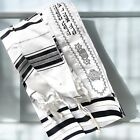 Tallit Gadol Tallis Talit BLACK & SILVER  Stripes Kosher Made in Israel BIG Size