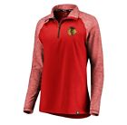 FANATICS 1/4 ZIP MADE TO MOVE FITTED PULLOVER CHICAGO BLACKHAWKS RED M