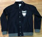 KNOWLEDGE COTTON APPAREL RECYCLED WOOL OWL VARSITY JACKET NAVY BLUE M