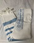 Slate Gray and White Striped Cotton Tallit Size 70-Large