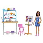 Barbie Relax and Create Art Studio, Doll (11.5 inches), 25+ Creation Accessories