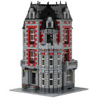 Modular Building with Gray-Red Exterior and Full Interior 4007 Pieces MOC Build