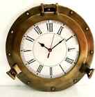 Antique Marine Brass Ship Porthole Clock Nautical Wall Clock Home Decorative 12