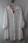 NWT Lilly Pulitzer Women's White Paisley Sheer Crepe Textured Shirt Dress sz L