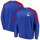 FANATICS FLEECE CREW PULLOVER SWEATSHIRT NEW YORK RANGERS BLUE / RED S