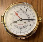 Antique Brass Schatz Royal Mariner Nautical Ship Clock w/ Key Duo Time Maritime