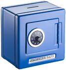 Kids Lockable Blue Metal Combination Money Bank Safe 13 x 13cm