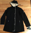 LAUREN RALPH LAUREN SOFT SHELL HOODED PARKA JACKET COAT BLACK WOMEN'S L