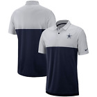 NIKE BREATHE ON FIELD SHORT SLEEVE POLO SHIRT DALLAS COWBOYS WHITE / NAVY BLUE M