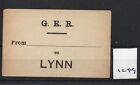 Great Eastern Railway. GER - Luggage Label (1249) Lynn