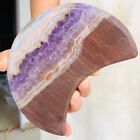 625g Natural Amethyst Agate Quartz Crystal Moon Mineral Reiki Healing T768