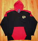 FANATICS FULL ZIP FLEECE HOODED JACKET CHICAGO BLACKHAWKS BLACK / RED 1XT